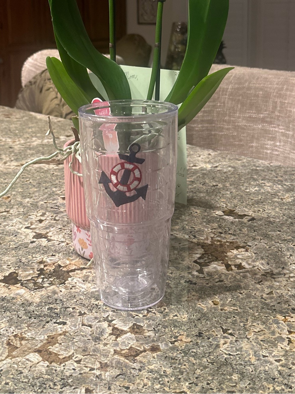 Tervis Anchor Tumbler Nautical Beach Coastal Insulated Travel Cup Clear Acrylic
